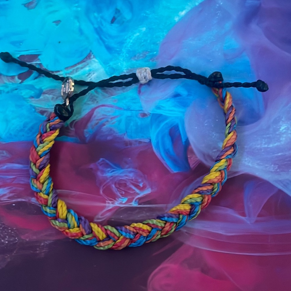 Pura vida pride braided bracelet